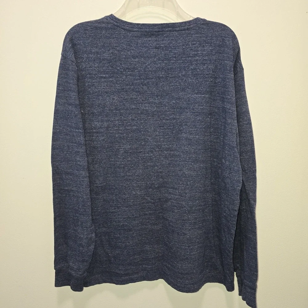 Polo Ralph‎ Lauren Men's V-Neck Long Sleeve Shirt Size XL Blue Heather Cotton